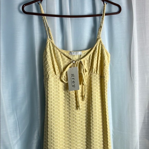 Grey Bandit Soft Yellow Textured Dress - Picture 1 of 8